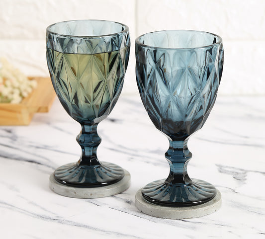 India Circus Blue Wine Glasses (Two Glasses)