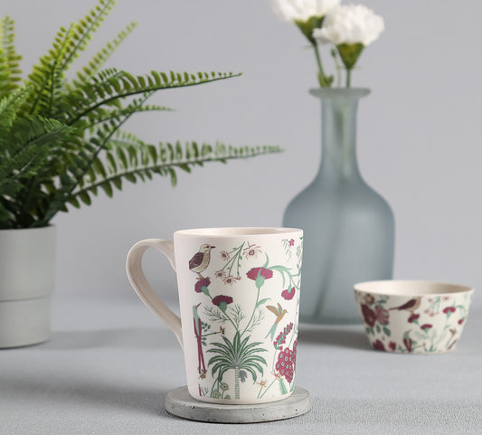 India Circus Grey Floral Galore Bamboo Mug