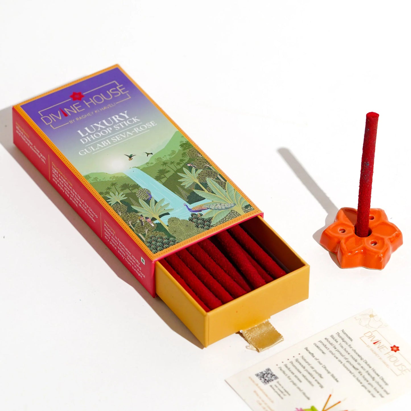 Divine House Gulabi Seva Rose Luxury Dhoop Sticks (Pack of 3)