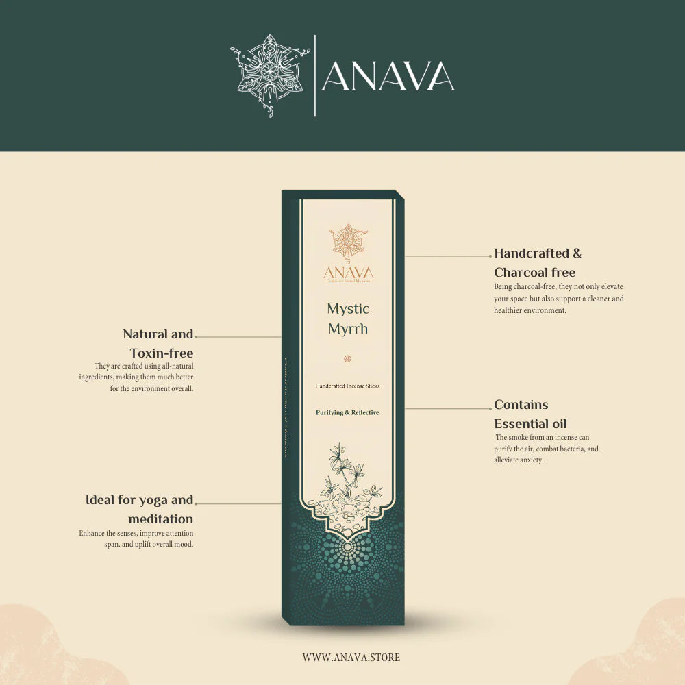 House of Anava Mystic Myrrh Incense Sticks (Pack of 3)