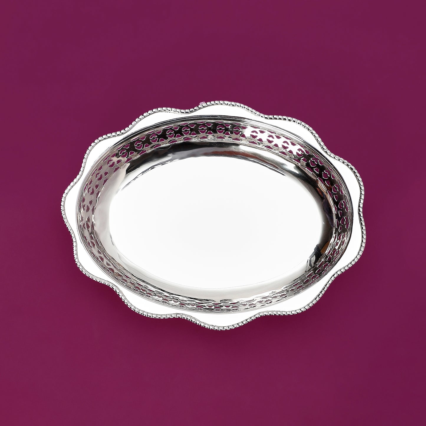 Purple Bird Silver Plated 'Maharani' Bread Basket