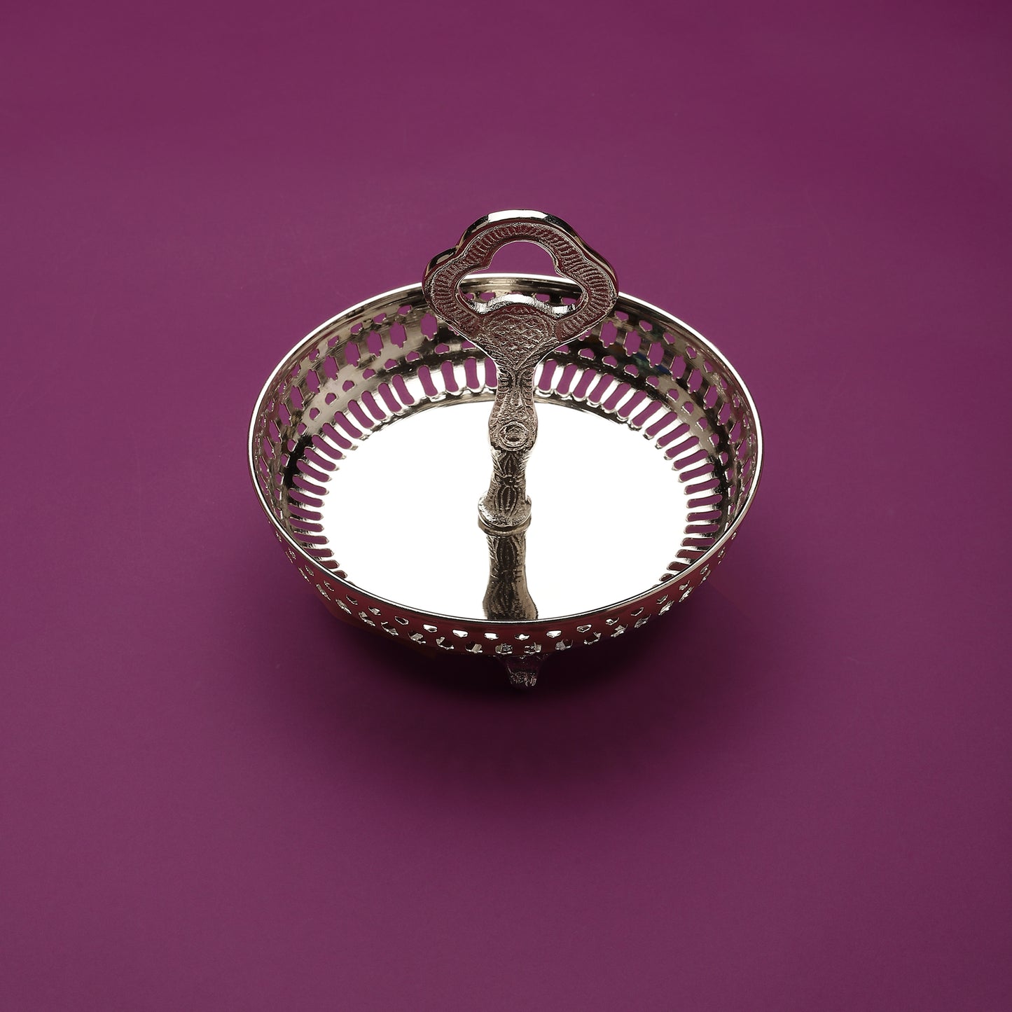 Purple Bird Silver-Plated 'Seva' Serving Platter