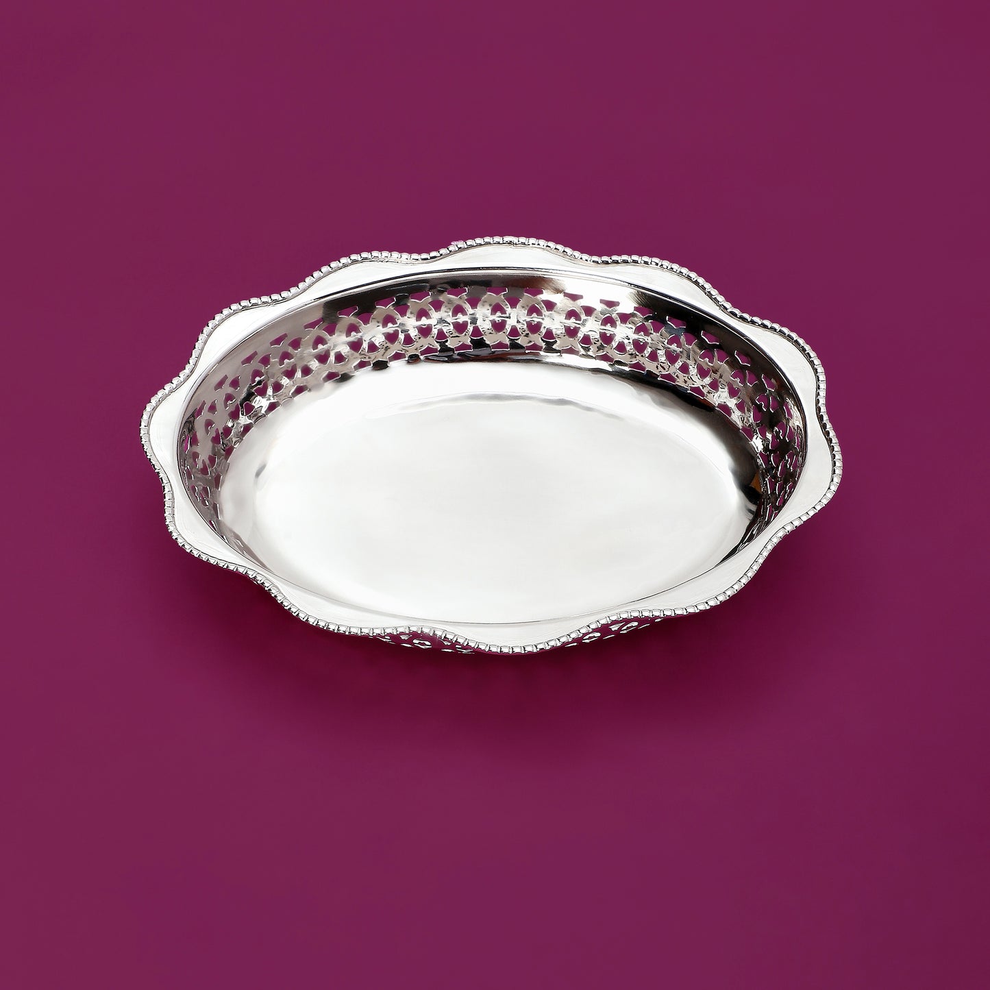 Purple Bird Silver Plated 'Maharani' Bread Basket