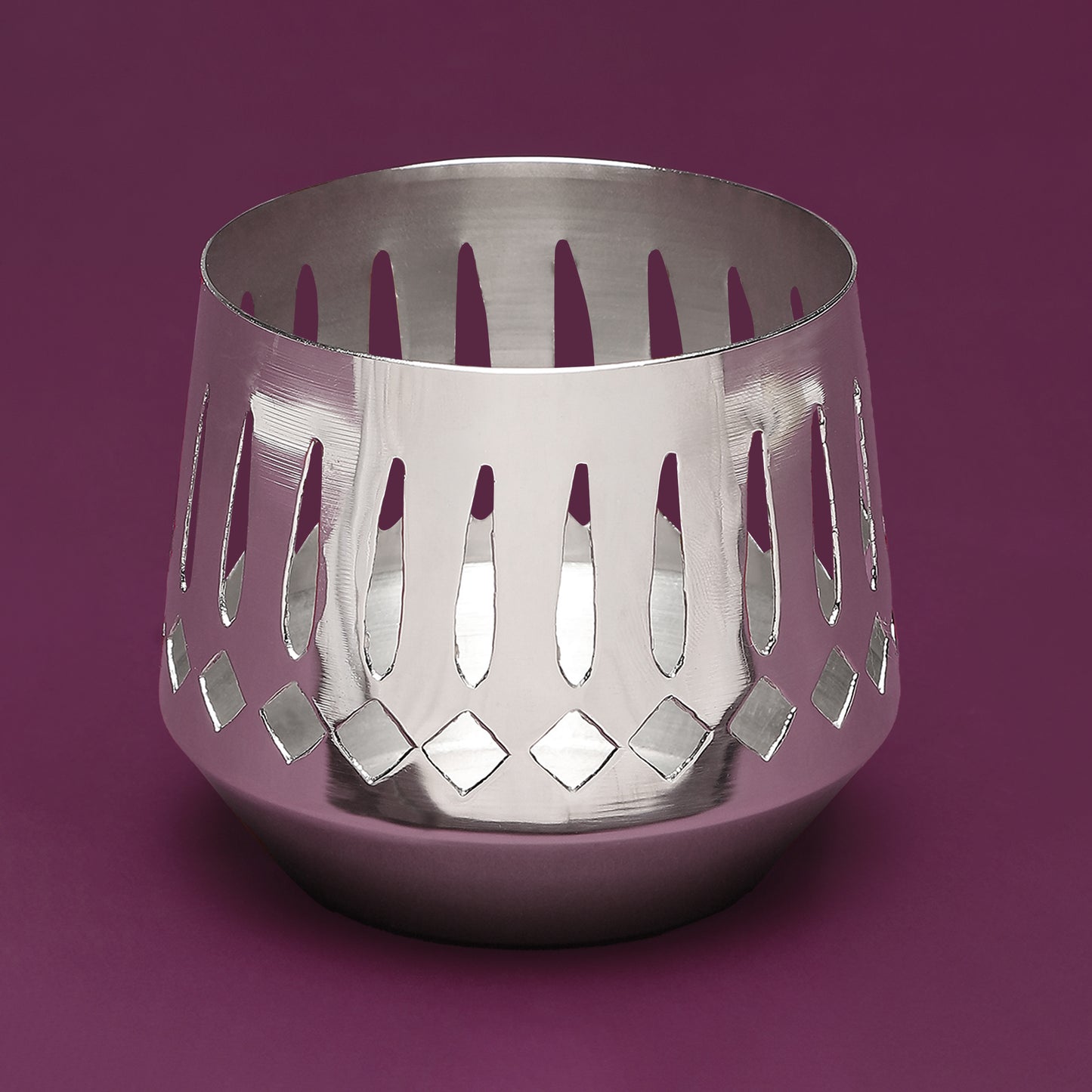 Purple Bird  Silver Plated 'Roshan' Votives (Set of 2)