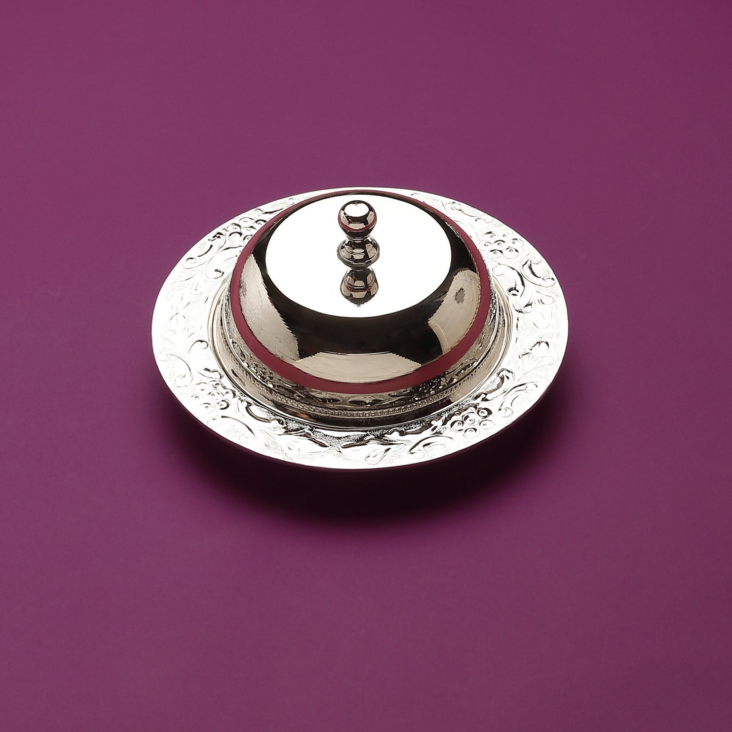 Purple Bird Silver Plated 'Baagh' Butter Dish