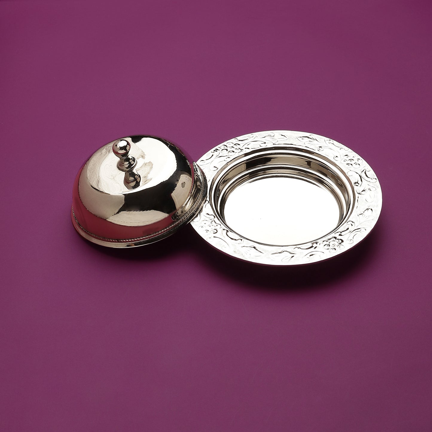 Purple Bird Silver Plated 'Baagh' Butter Dish