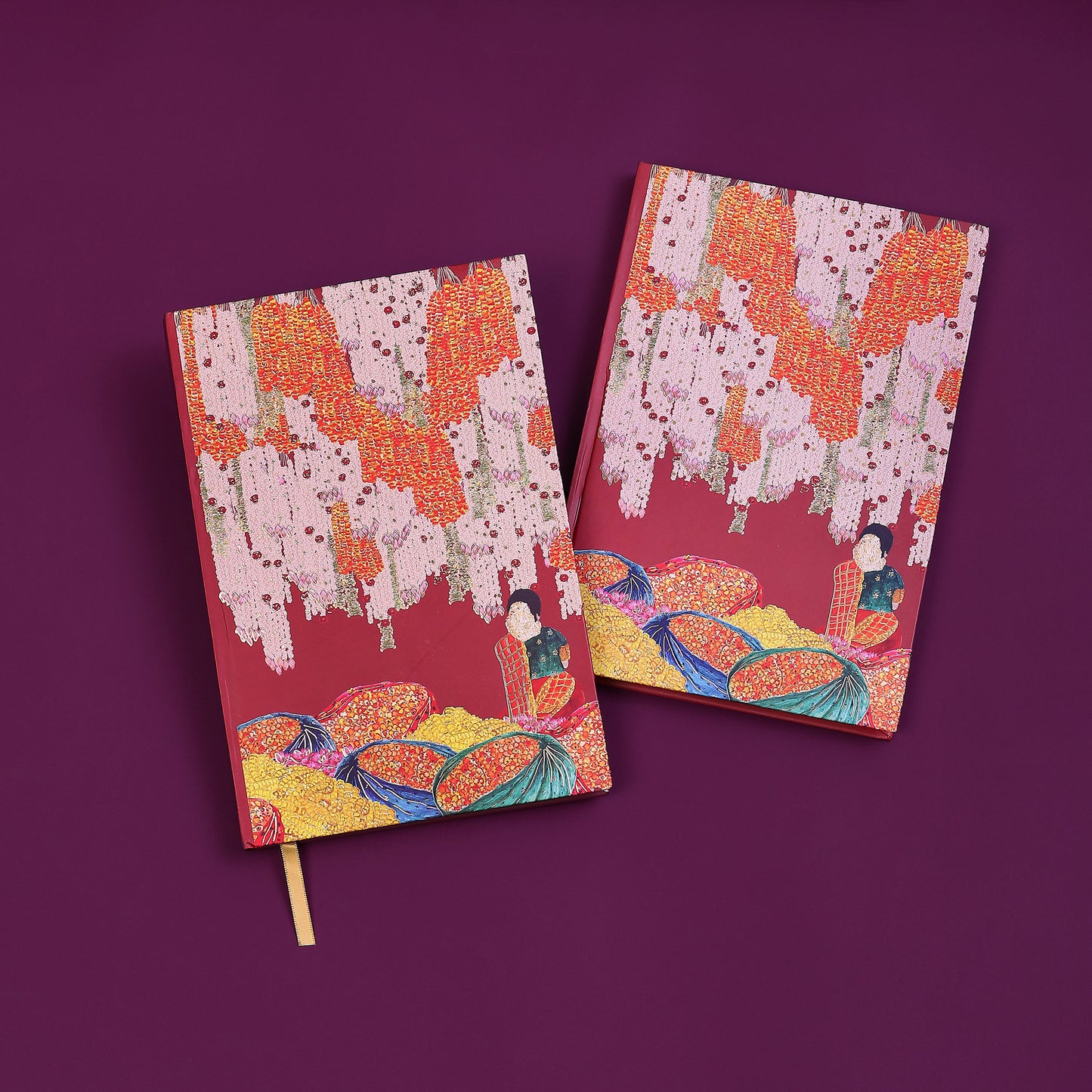 Purple Bird 'Phool Mandi' Hardbound Notebook