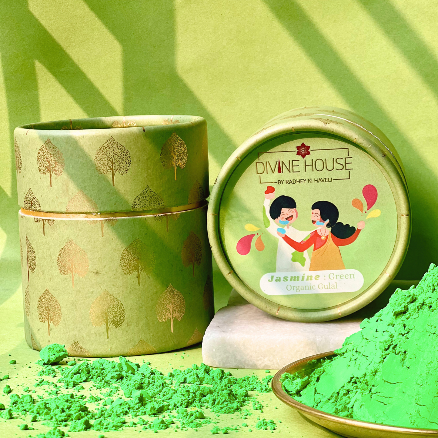 Divine House Green Organic Gulal (Pack of 3)