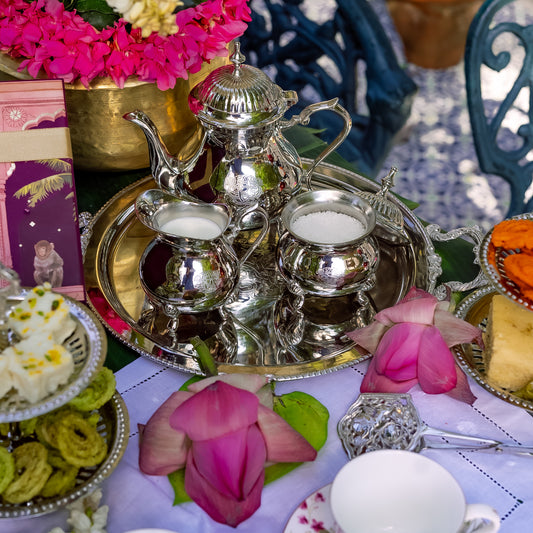 Purple Bird Silver Plated 'Maharani' Tea Set