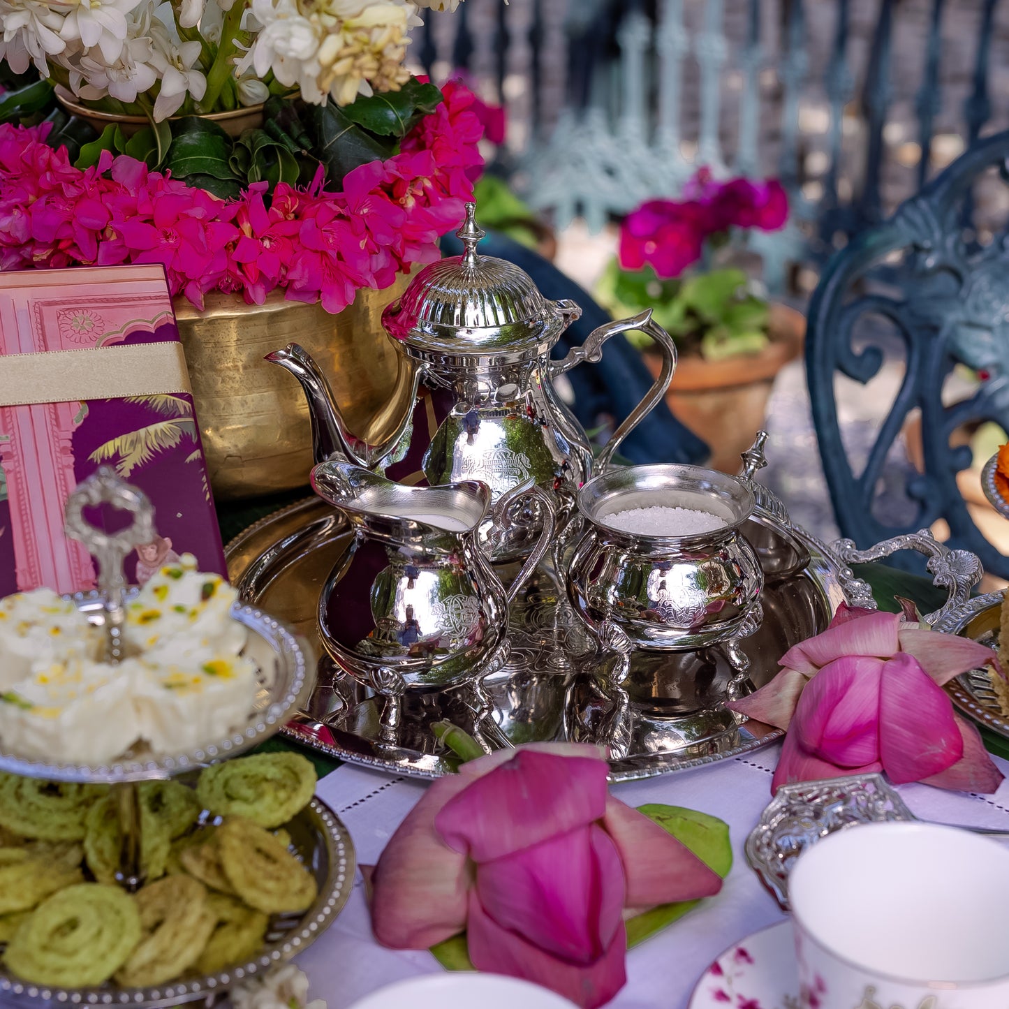 Purple Bird Silver Plated 'Maharani' Tea Set