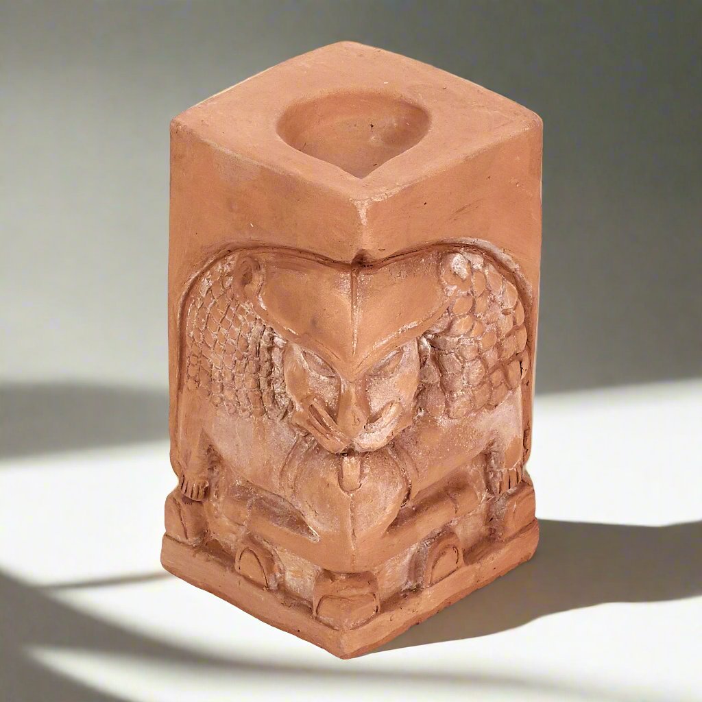 Purple Bird Narshism Terracotta Diya