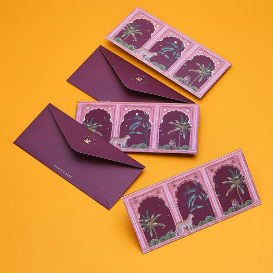 Purple Bird 'Leopard Leela' Money Envelope (Pack of 5)