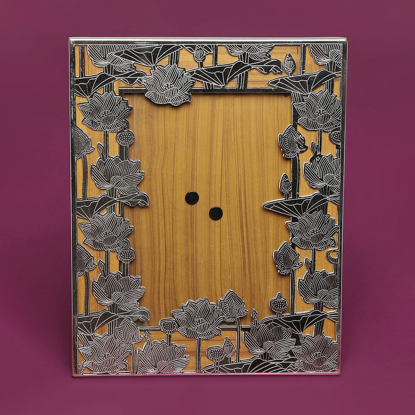 Purple Bird Silver Plated 'Khilta Kamal' Photo Frame (Medium)