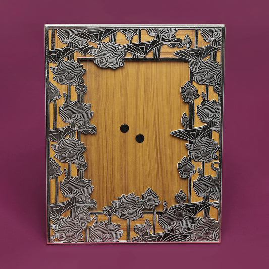 Purple Bird Silver Plated 'Khilta Kamal' Photo Frame (Medium)