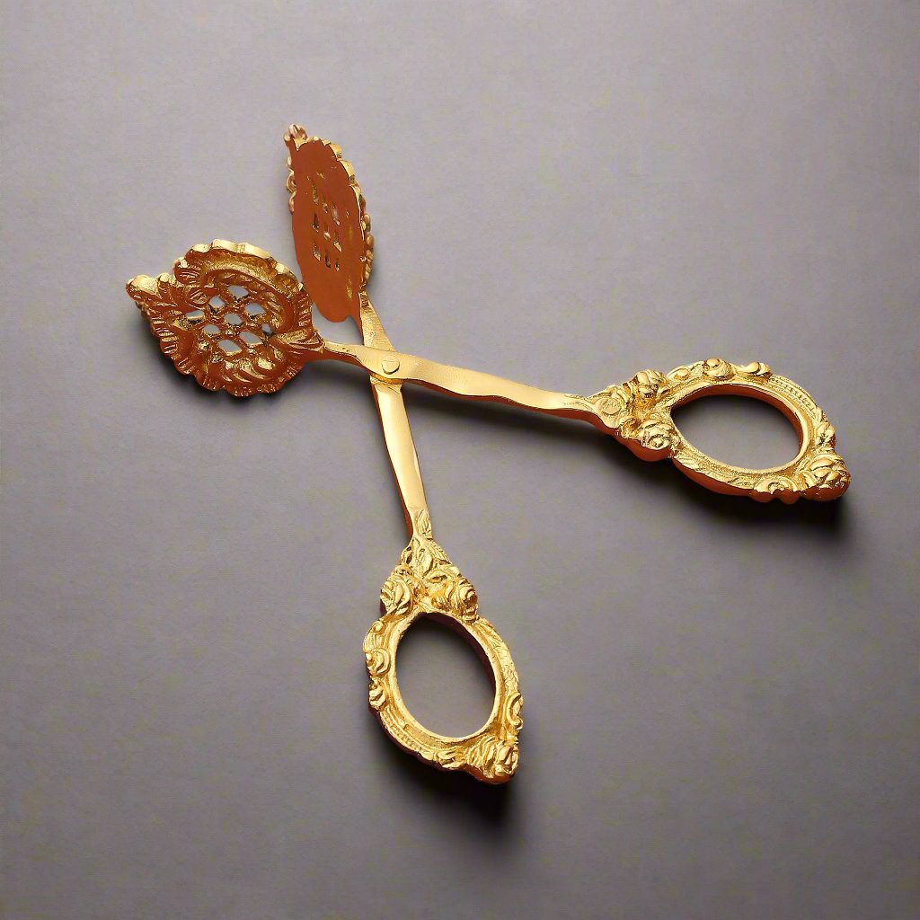 Purple Bird 'Utsav' Gold Polish Brass Mini Tongs