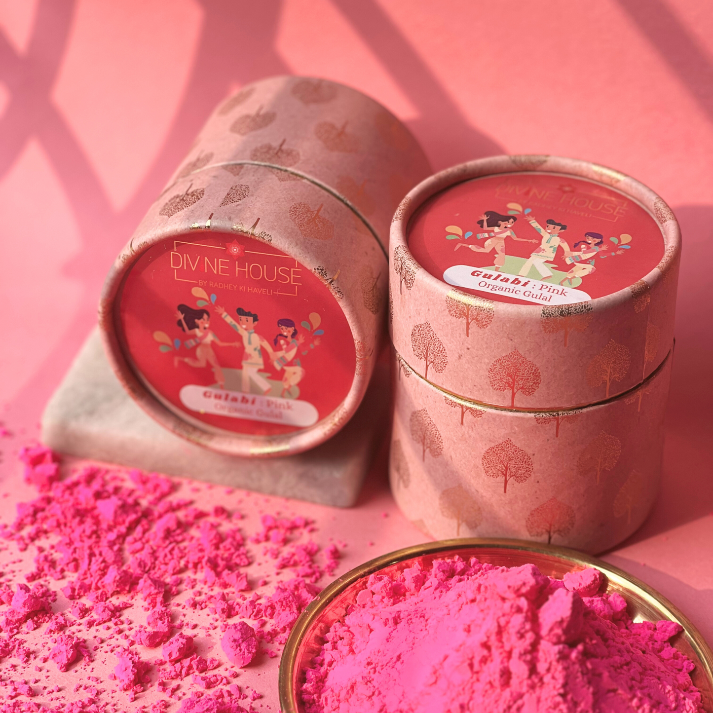 Divine House Pink Organic Gulal (Pack of 3)