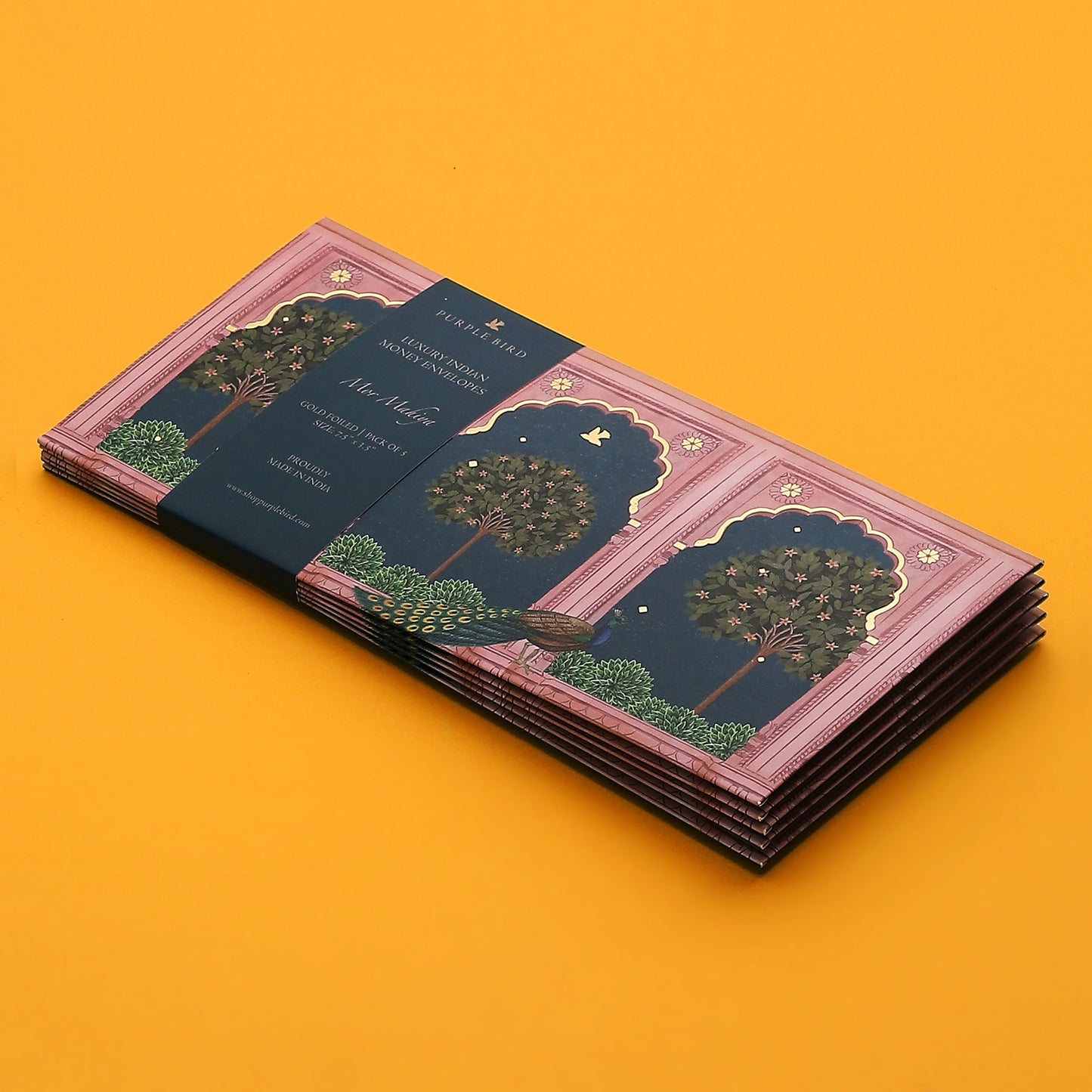 Purple Bird 'Mor Mahiya' Money Envelope (Pack of 5)
