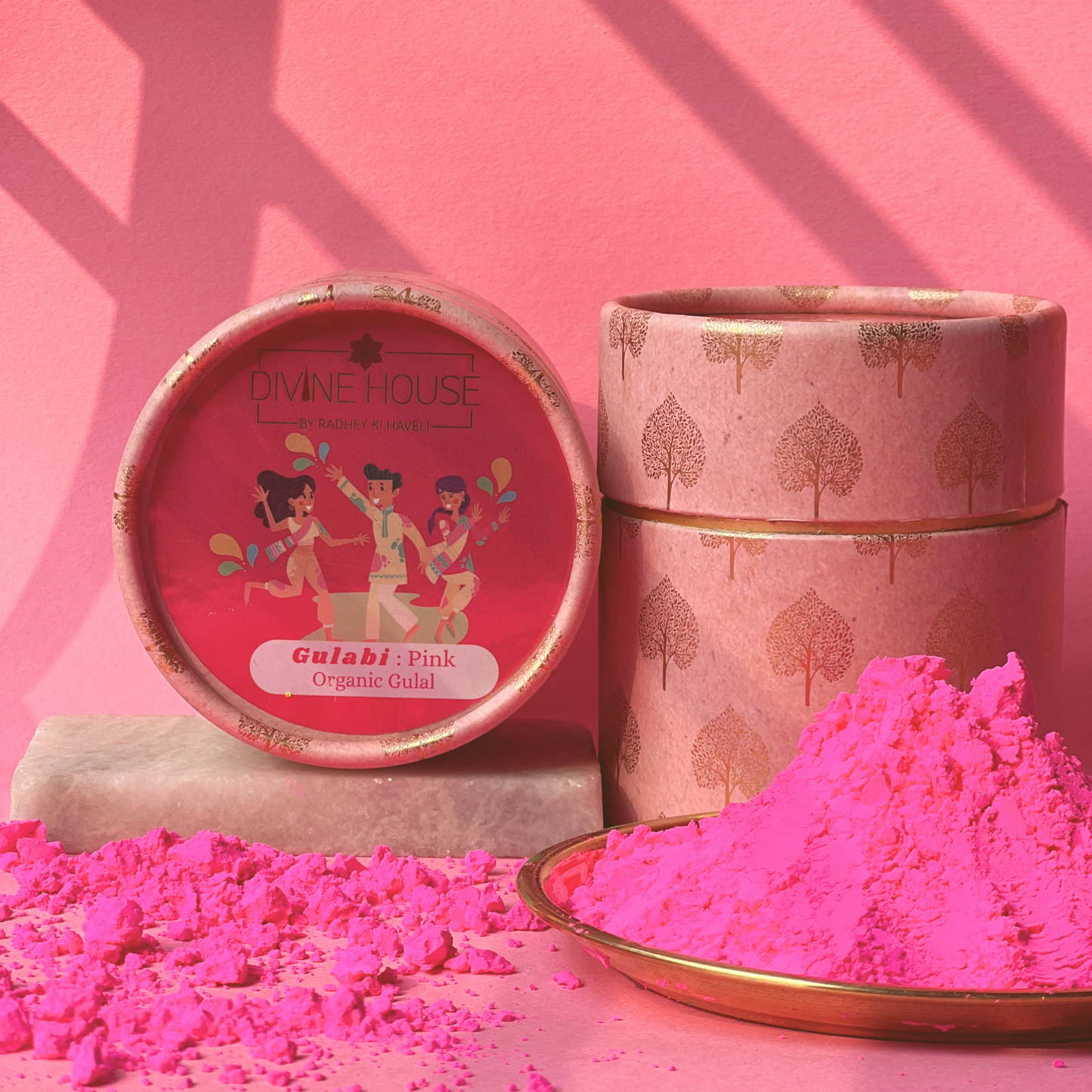 Divine House Pink Organic Gulal (Pack of 3)