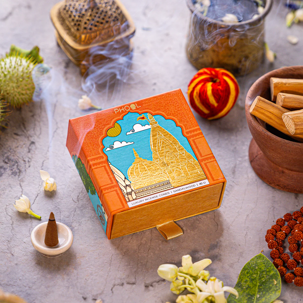 Phool KVT Sandalwood Incense Cones (Pack of 3)