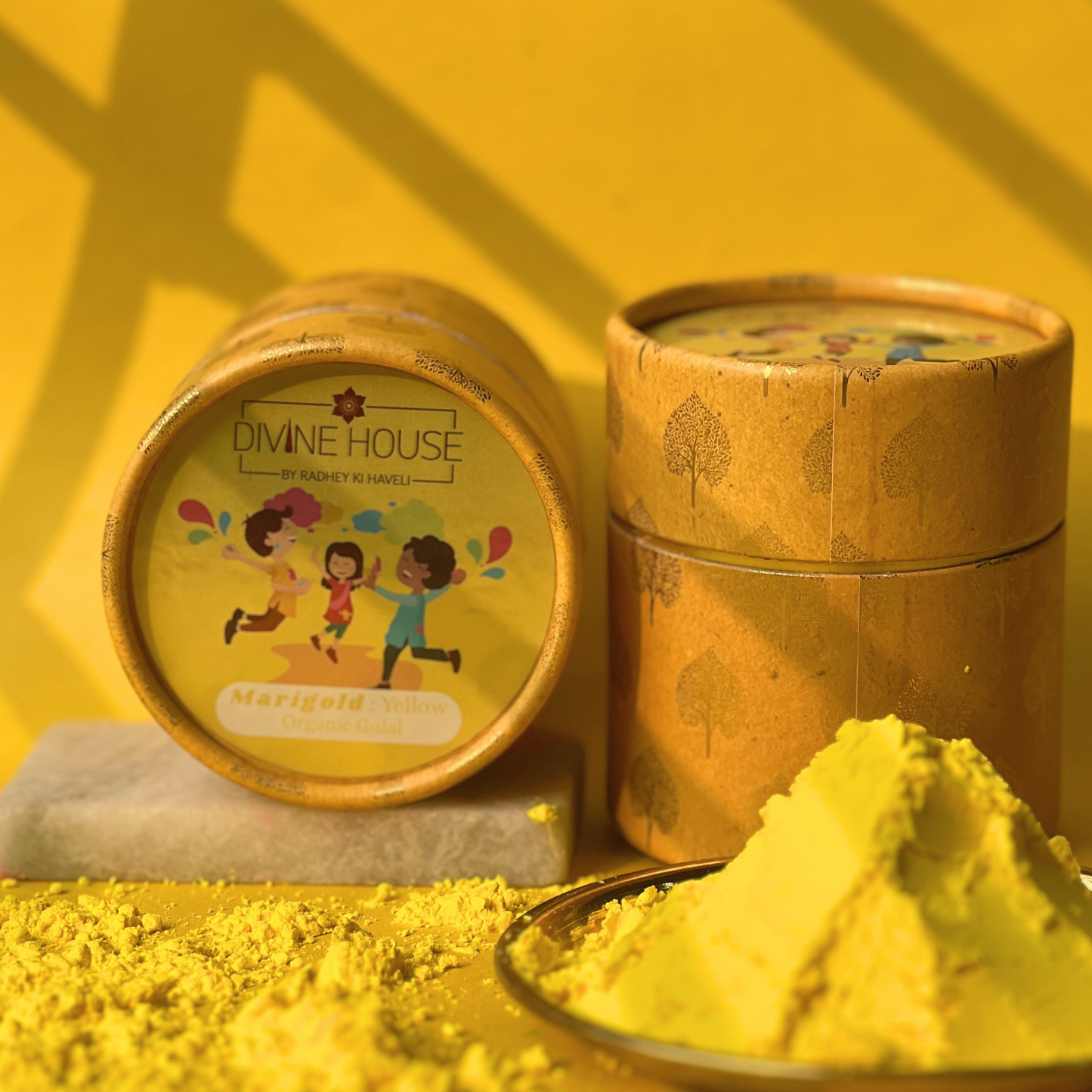 Divine House Yellow Organic Gulal (Pack of 3)