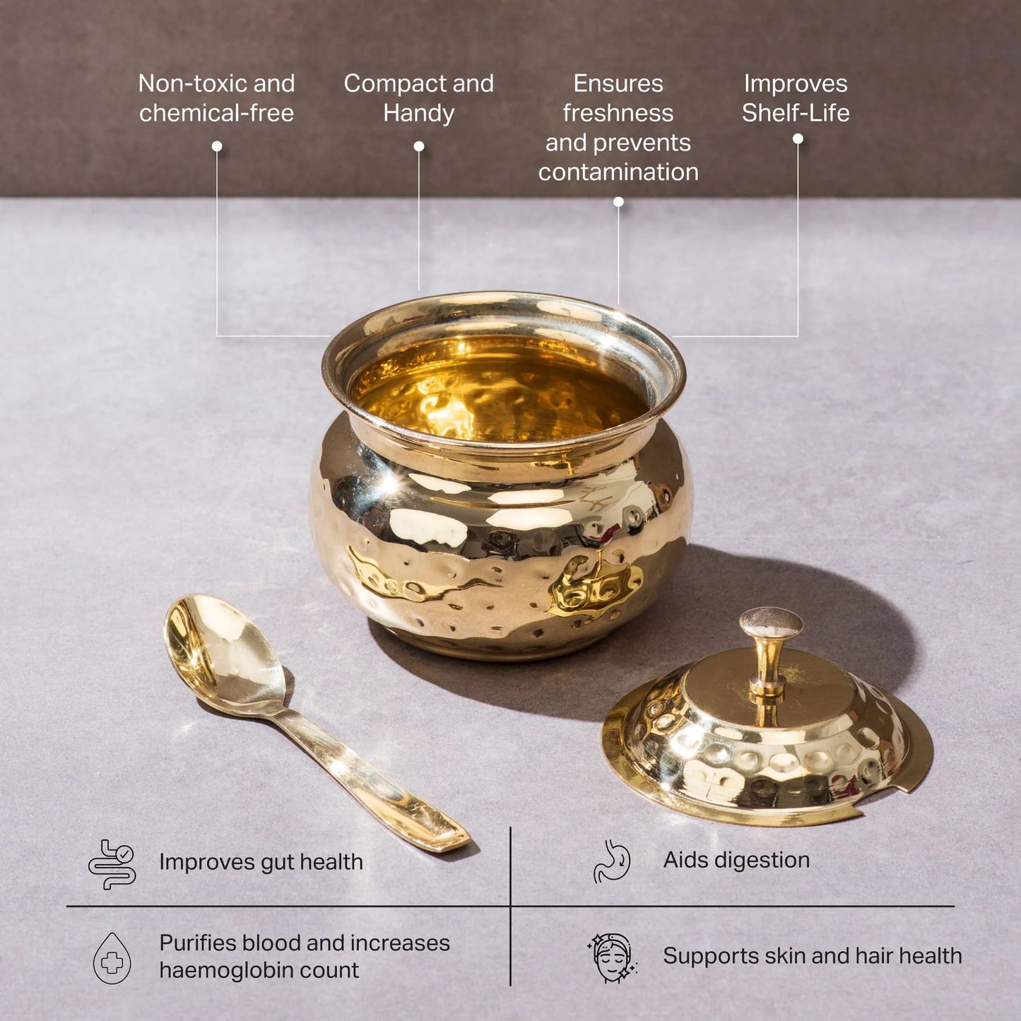 P-TAL Brass Ghee Pot