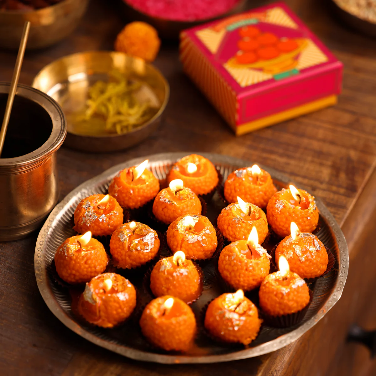 Phool Motichoor Ladoo Candles (Pack of 10)