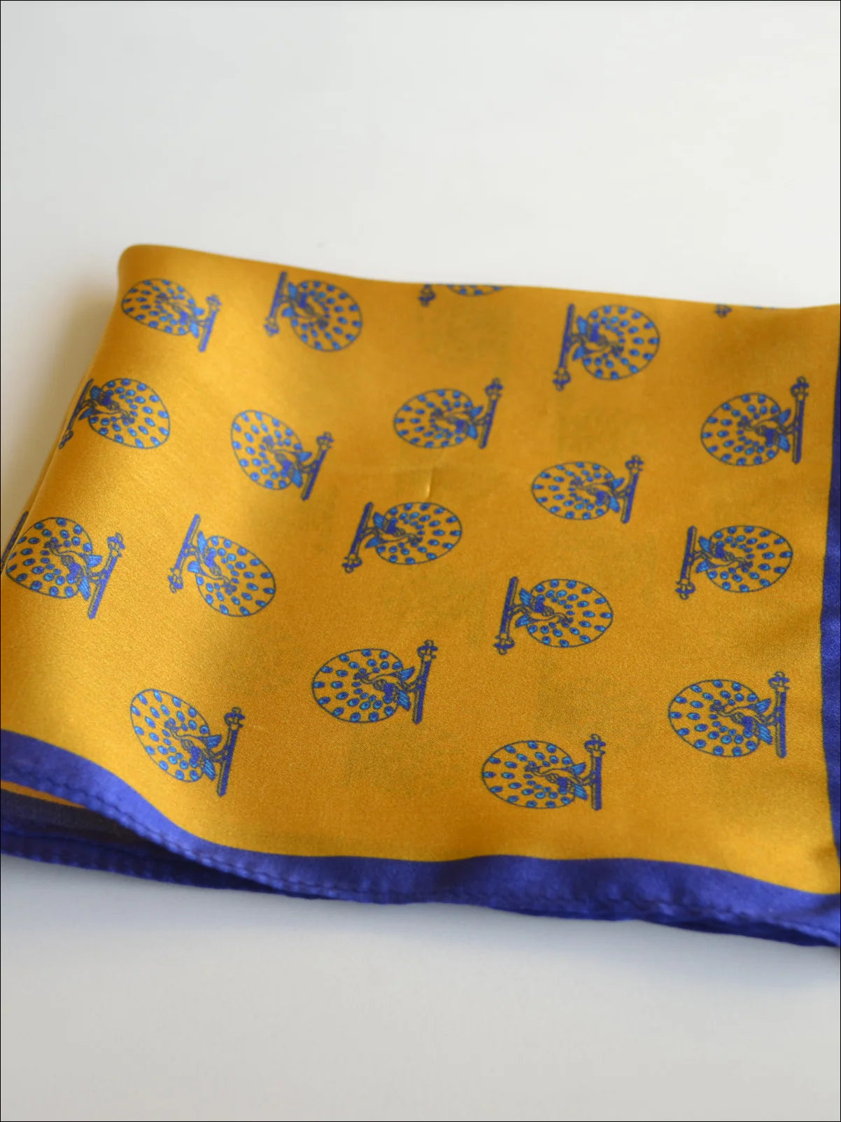 Khatu Yellow Peacock Pocket Square