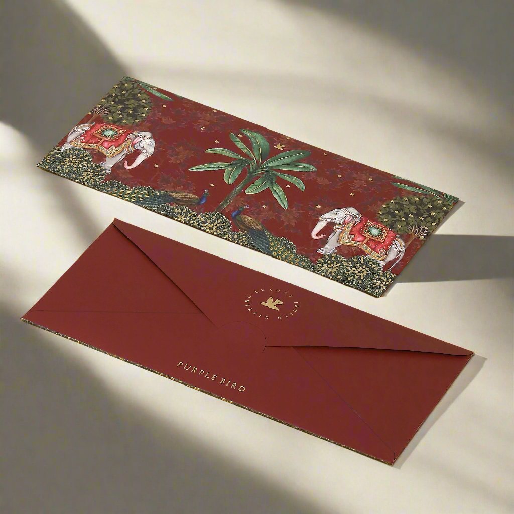 Purple Bird 'Maharani Baagh' Money Envelope (Pack of 5)