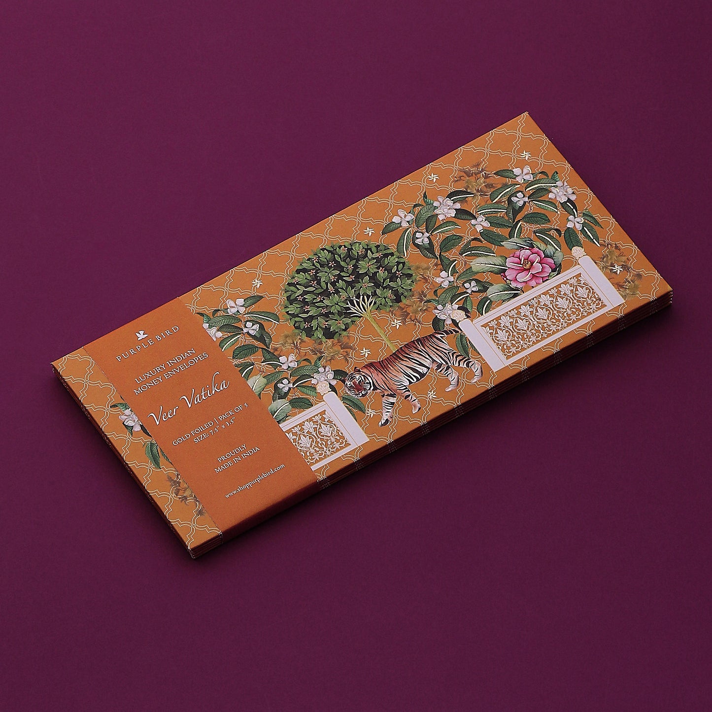 Purple Bird 'Veer Vatika' Money Envelope (Pack of 5)
