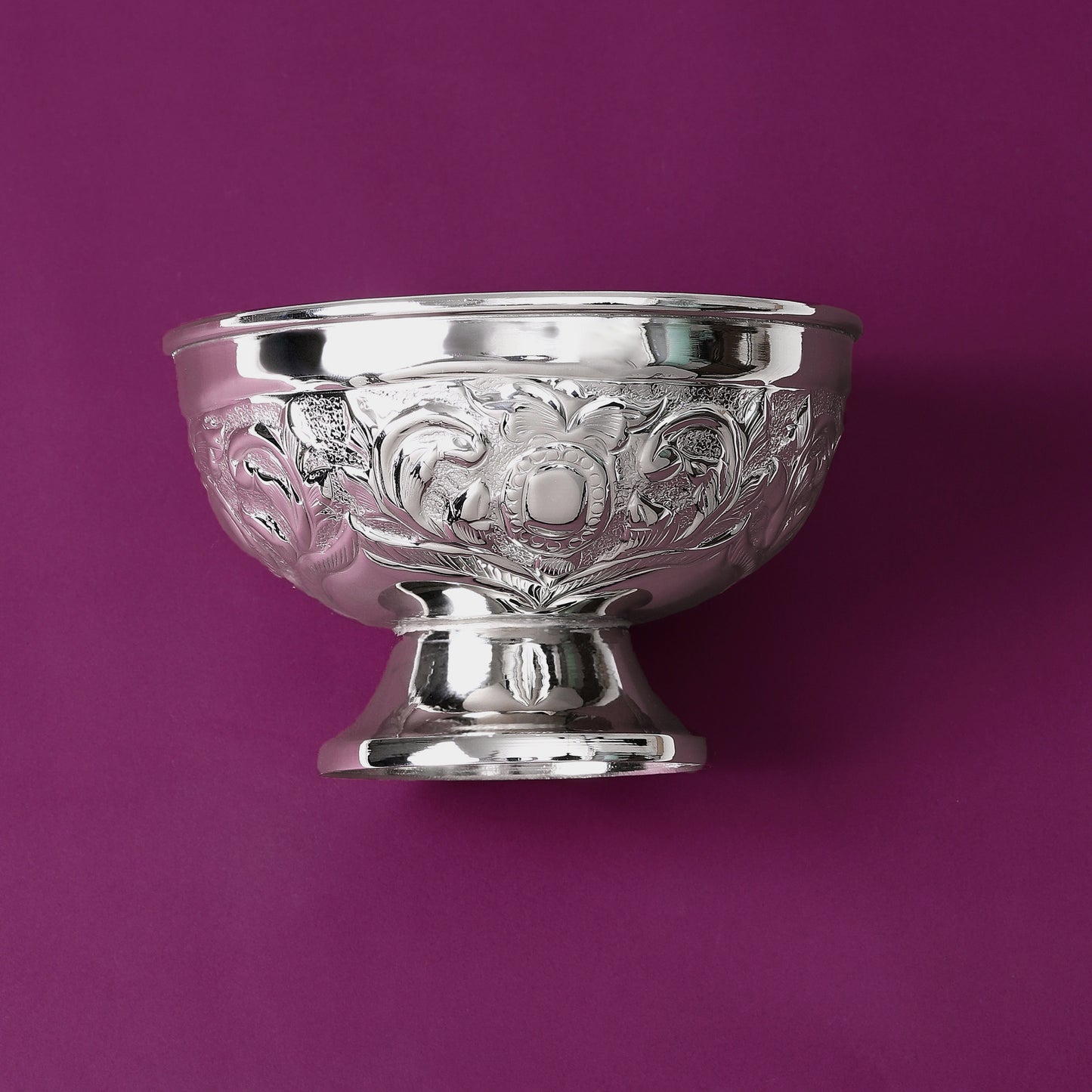 Purple Bird Silver Plated 'Bahaar' Nut Bowl