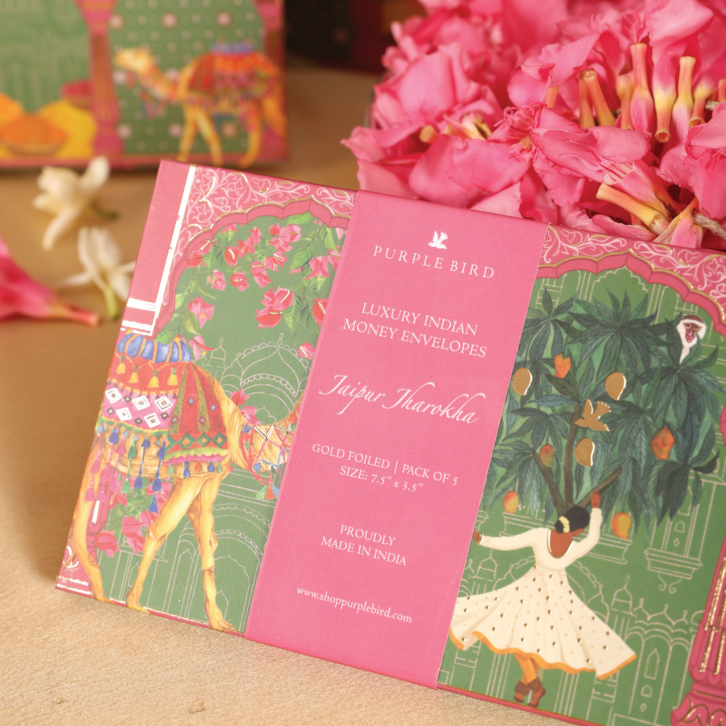 Purple Bird 'Jaipur Jharokha' Money Envelope (Pack of 5)