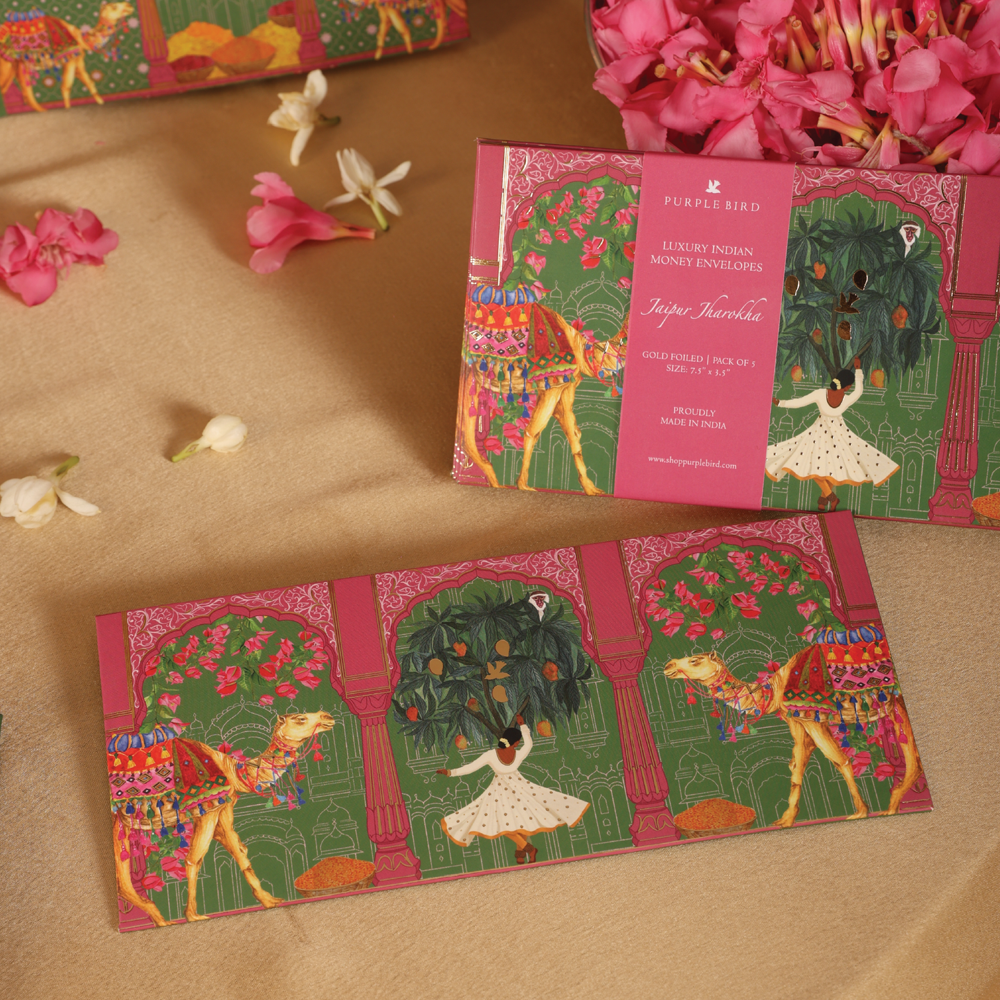 Purple Bird 'Jaipur Jharokha' Money Envelope (Pack of 5)