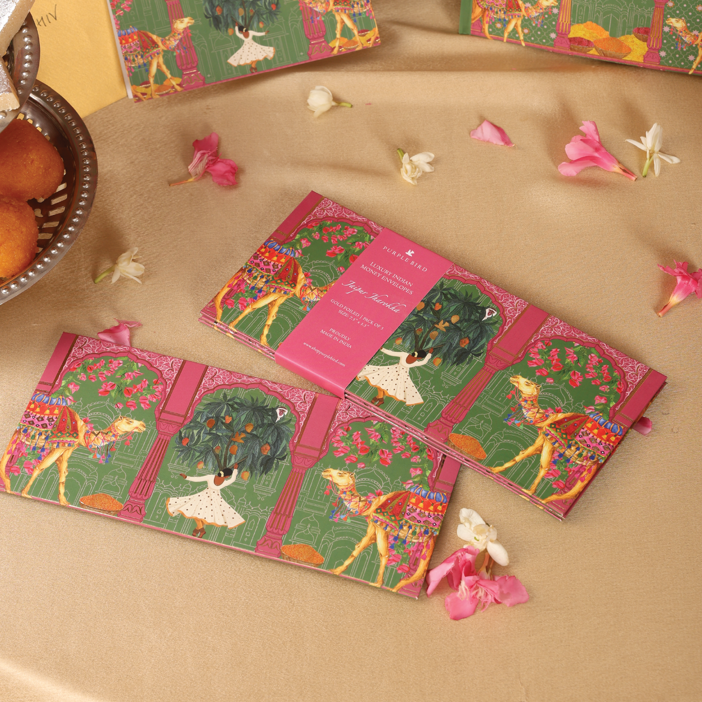 Purple Bird 'Jaipur Jharokha' Money Envelope (Pack of 5)