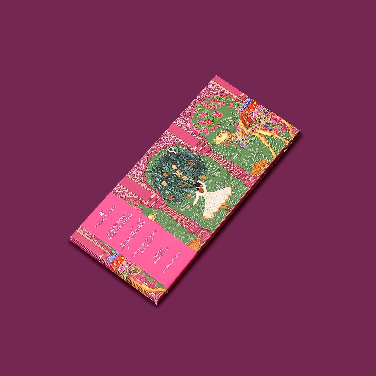 Purple Bird 'Jaipur Jharokha' Money Envelope (Pack of 5)