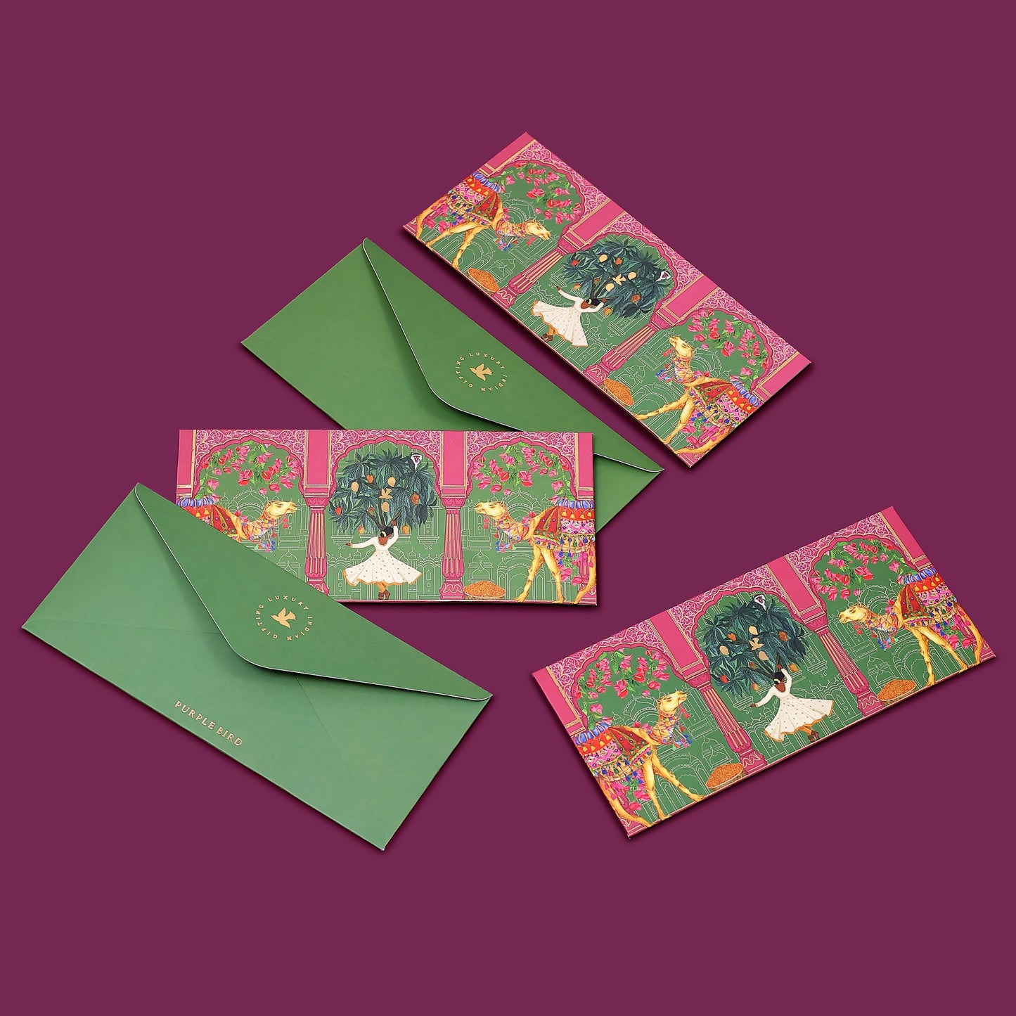 Purple Bird 'Jaipur Jharokha' Money Envelope (Pack of 5)
