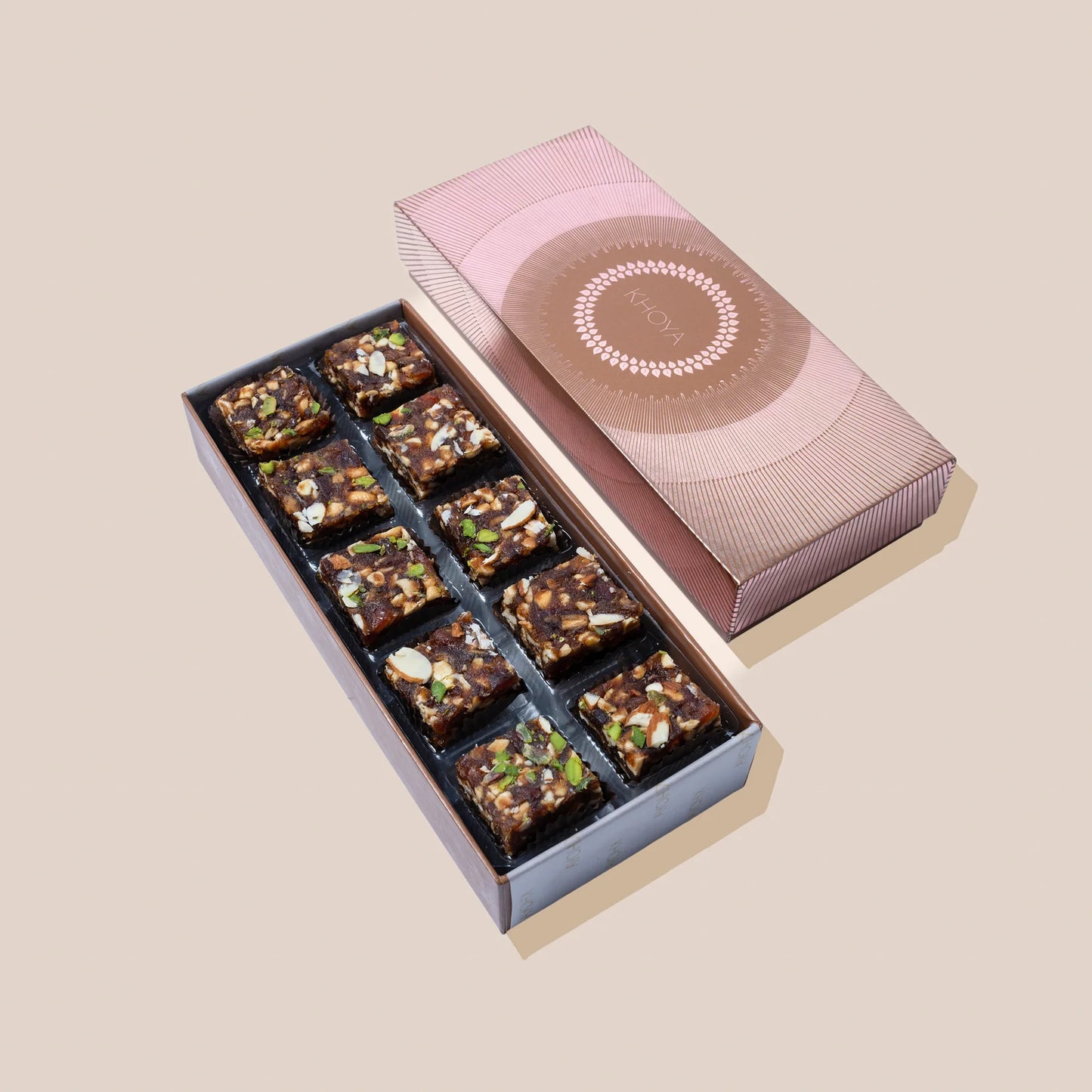 Khoya Date and Nuts Barfi (10 Pieces)