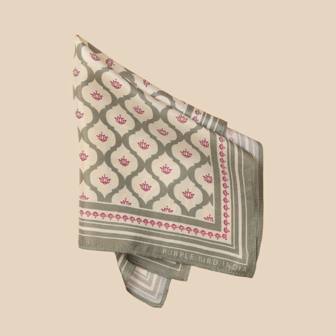 Purple Bird 'Kamal Jaal' Twill Silk Pocket Square