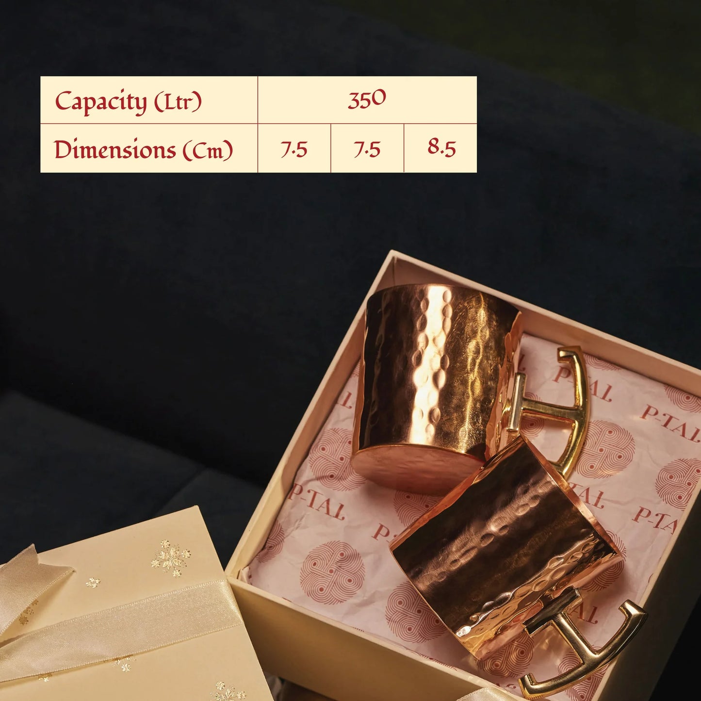 P-Tal Copper Moscow Mule Mugs (In a gift box)
