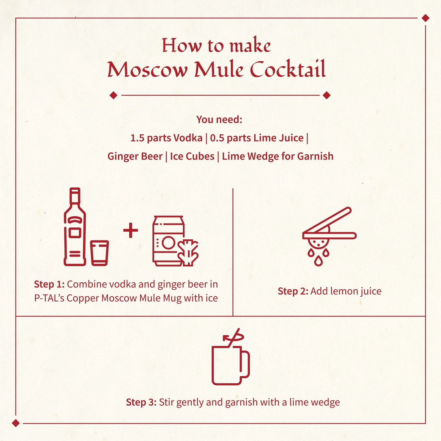 P-Tal Copper Moscow Mule Mugs (In a gift box)