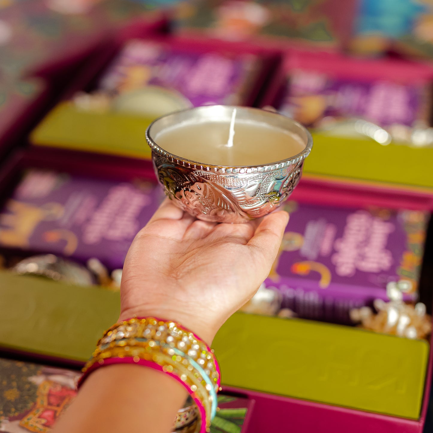Purple Bird 'Baagh' Silver Plated Candle (Midnight Jasmine)