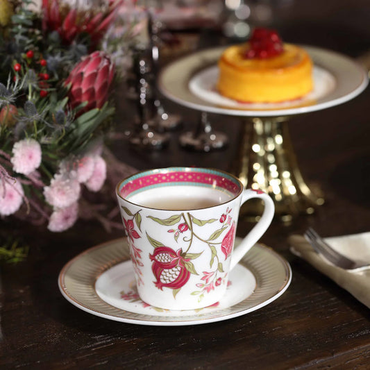 Kainaat Pomegranate Garden Tea Cup & Tea Plate Set