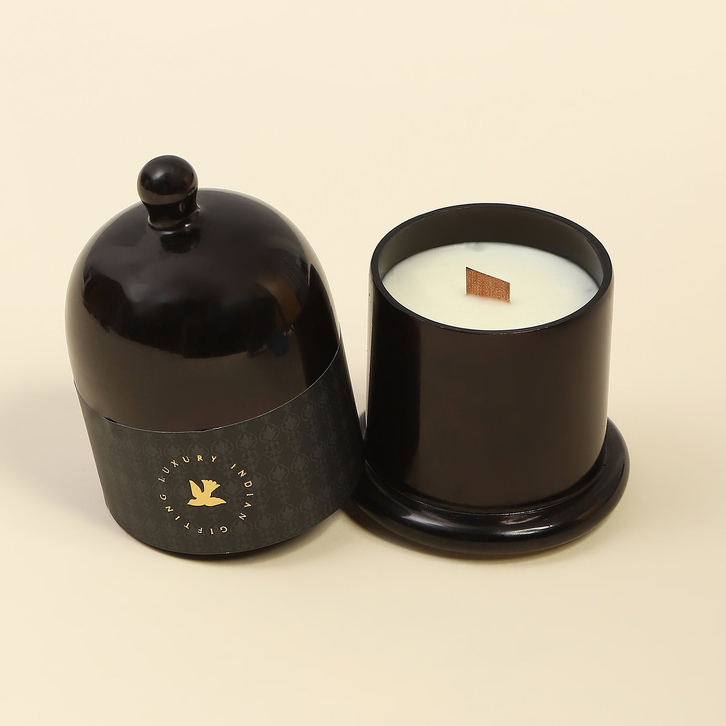 Purple Bird 'Lucknow Ke Nawaab' Luxury Glass Cloché Candle (Oud)
