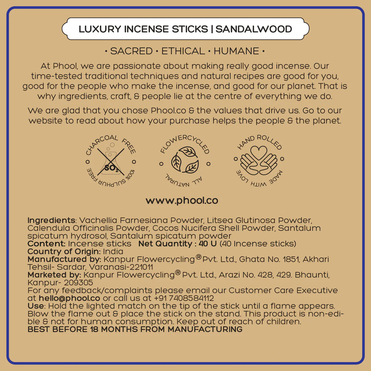 Phool KVT Sandalwood Incense Sticks