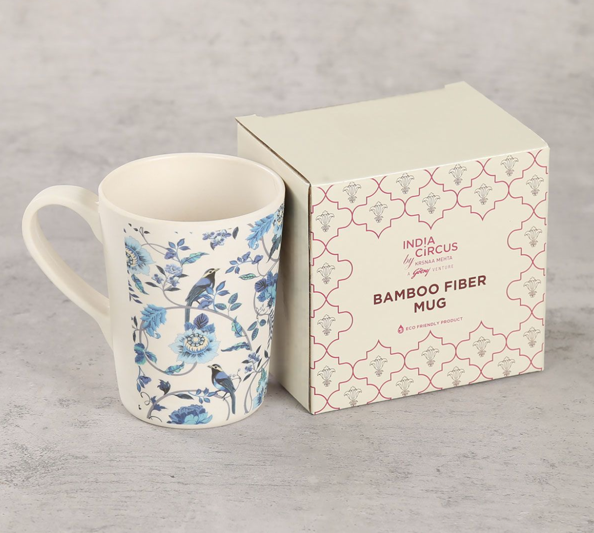 India Circus Azur Blooms Bamboo Mug (One Mug)