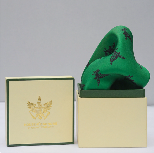 House of Badnore Eagle Pocket Square (Green)