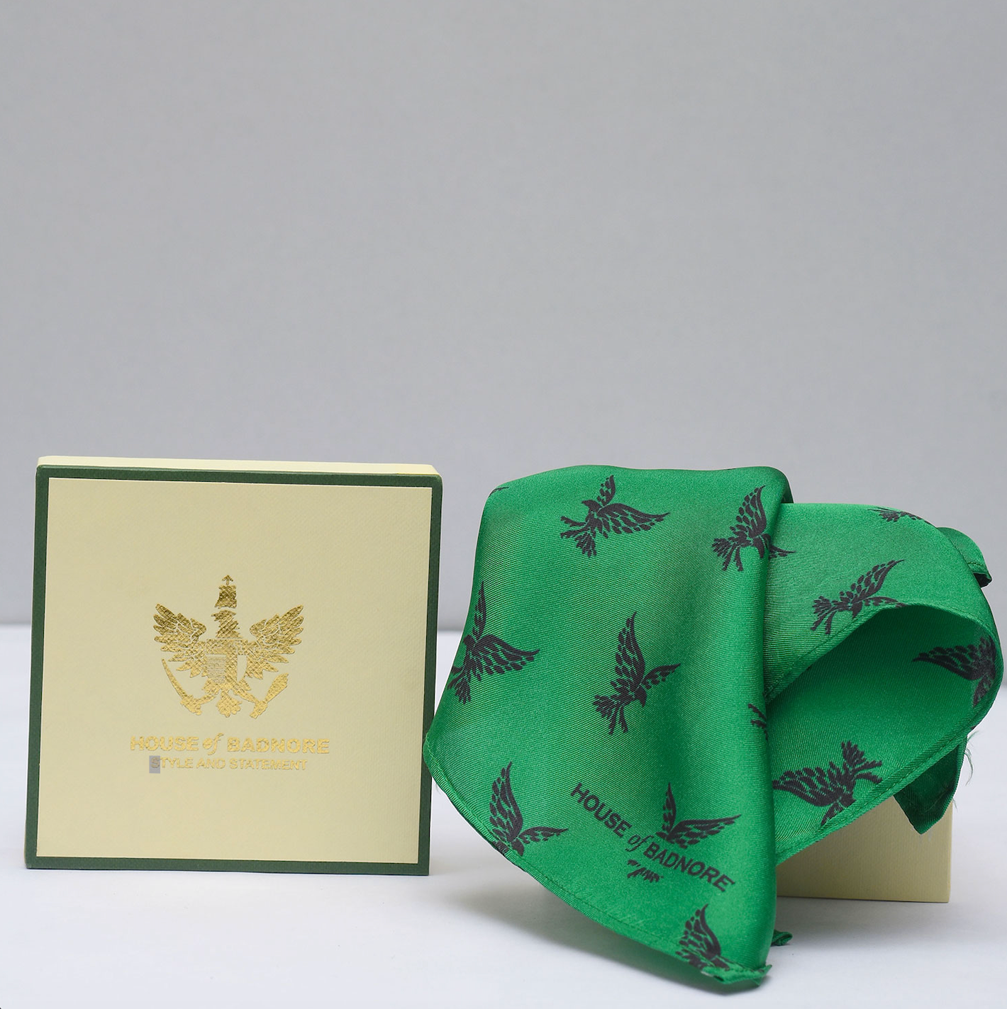 House of Badnore Eagle Pocket Square (Green)