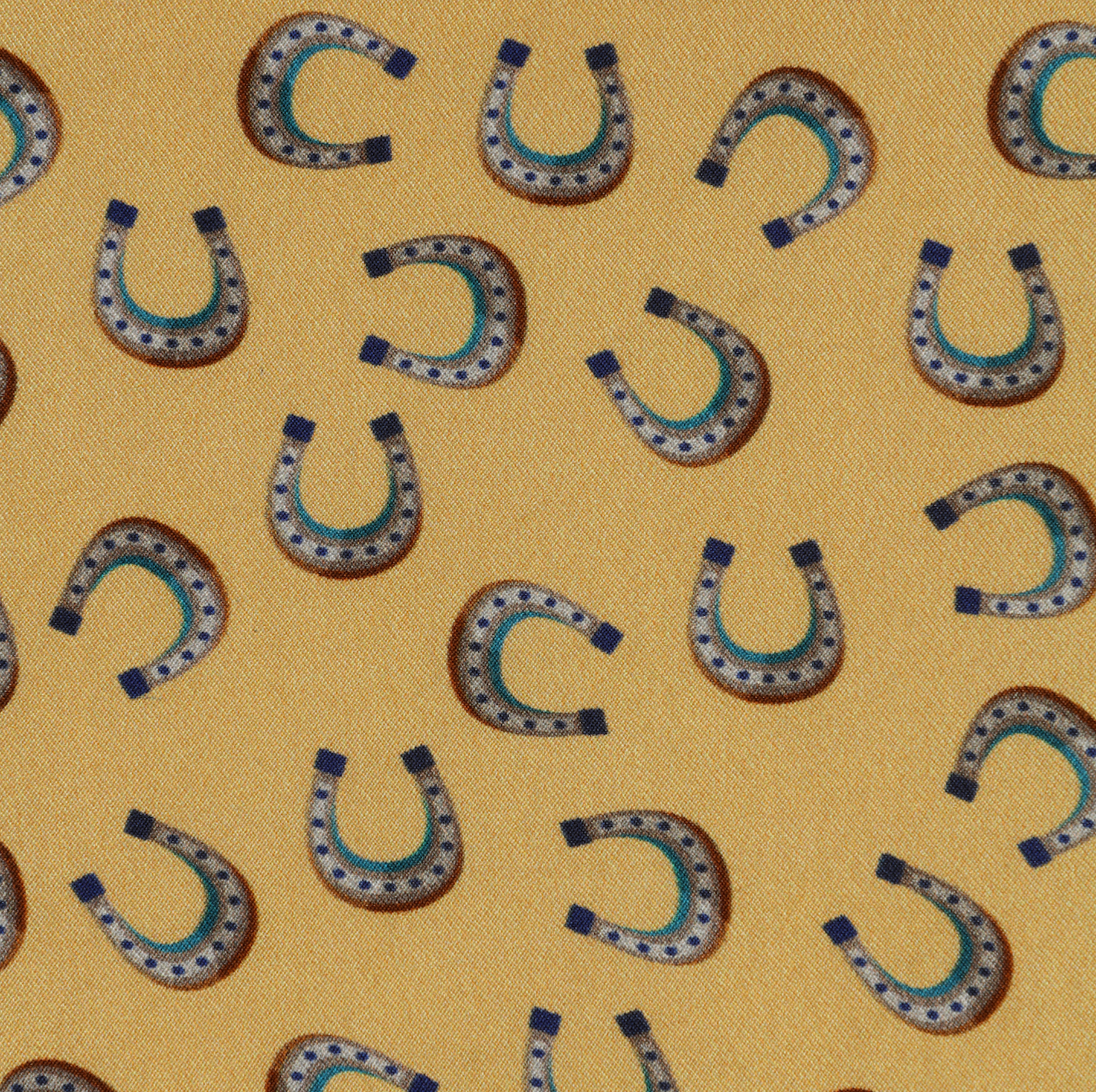 House of Badnore Horseshoe Pocket Square (Yellow)