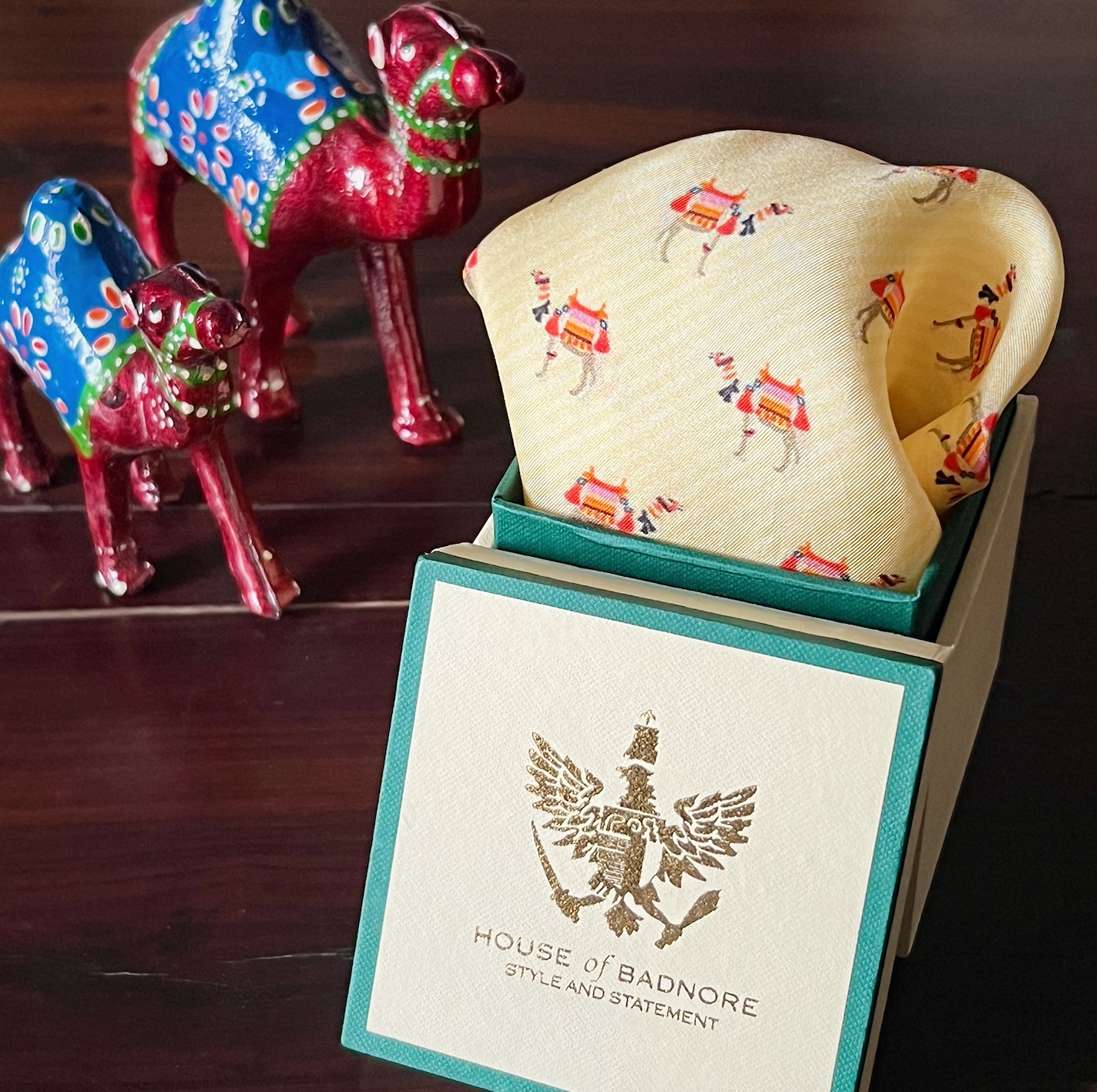 House of Badnore Marudhar Pocket Square (Yellow)