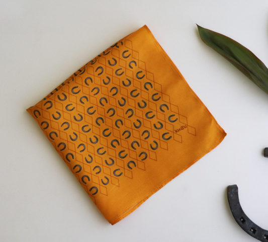 Khatu Red Orange Yellow Horse (Shoe Pocket Square)