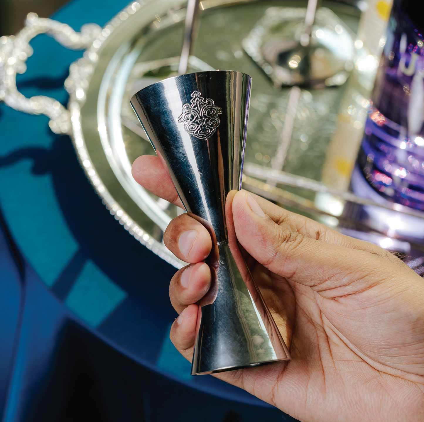 Purple Bird Silver Plated 'Utsav' Peg Measurer